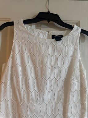Ann Taylor White Eyelet Sleeveless dress